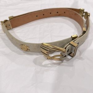 OSTRICH VINTAGE GOLD LION COWBOY LEATHER BELT SIZE 40